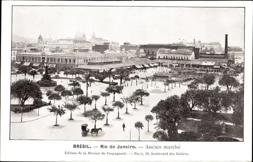 Ak Rio de Janeiro Brasilien, Ancien marché, Alter Markt, Vogelschau