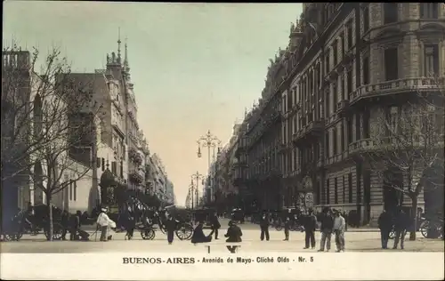 Ak Buenos Aires Argentinien,Avenida de Mayo,Cliche Olds