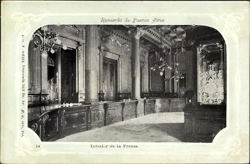 Passepartout Ak Buenos Aires Argentinien, Interior de la Prensa