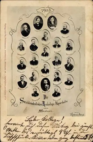 Ak Sozialdemokratische Reichstagsabgeordnete Sachsen 1903