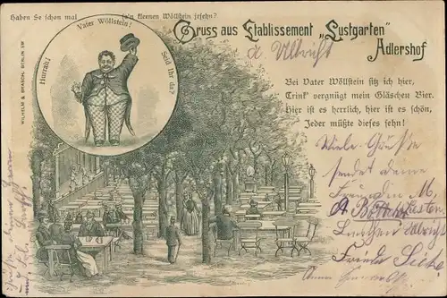 Litho Berlin Treptow Adlershof, Etablissement Lustgarten, Wirt Vater Wöllstein