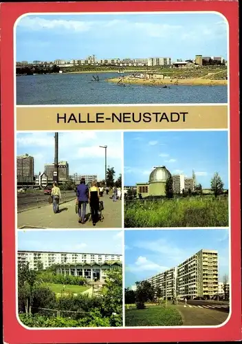 Ak Halle Neustadt, Freibad, Magistrale, Kindergarten Hans im Glück, 1. Wohnkomplex, Sternwarte