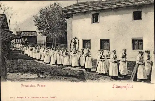 Ak Längenfeld in Tirol, Procession, Frauen