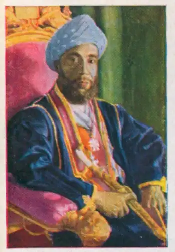 Sammelbild Die bunte Welt Album 1 Bild 189, Wenig bekannte Potentaten, Sultan von Sansibar