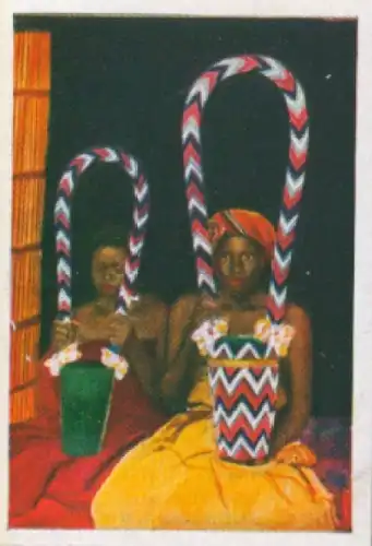 Sammelbild Die bunte Welt Album 1 Bild 255, Fetischkult in Afrika, Geisterrahmen der Waganda