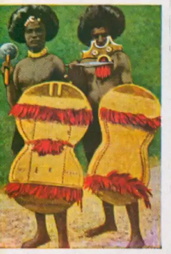 Sammelbild Die bunte Welt Album 1 Bild 165, Papua Insulaner im Schmuck, Kriegerischer Aufputz