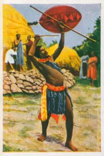 Sammelbild Die bunte Welt Album 1 Bild 211, Seltsame Gebräuche afrikan. Volksstämme, Zuluzauberer