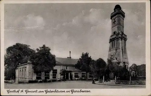 Ak Großbeeren in Brandenburg, Gasthof am Gedenkturm