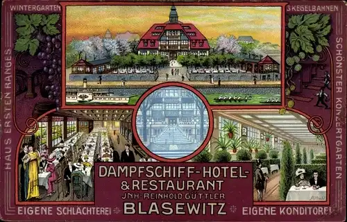 Ak Dresden Blasewitz, Dampfschiff Hotel und Restaurant