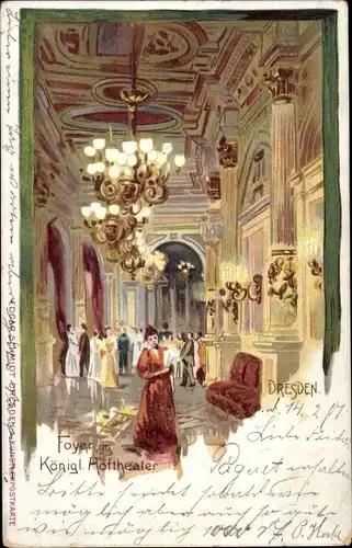 Litho Dresden Zentrum Altstadt, Foyer im Königlichen Hoftheater