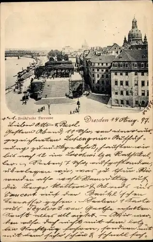 Ak Dresden Zentrum Altstadt, Brühl'sche Terrasse