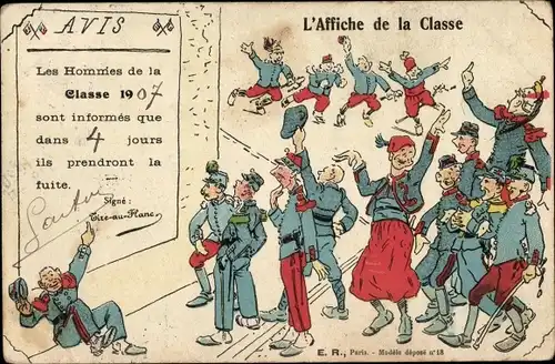 Ak Das Klassenplakat, Hinweis, Klasse 1907