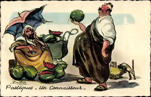 Künstler Ak Wassermelonen, ein Kenner