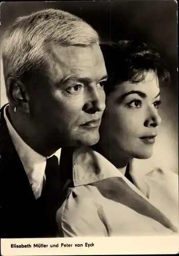 Ak Schauspielerin Elisabeth Müller, Schauspieler Peter van Eyck, Film Dr. Crippen lebt