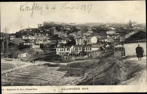 Ak Thessaloniki Saloniki Griechenland, Blick auf die Stadt 1916