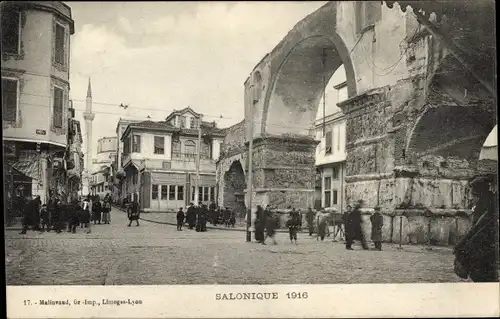 Ak Thessaloniki Griechenland, Arc de Triomphe d'Alexandre le Grand, 1916