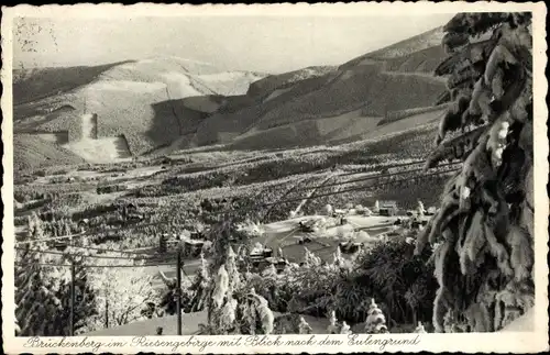 Ak Karpacz Górny Brückenberg Krummhübel Riesengebirge Schlesien, Blick nach dem Eulengrund