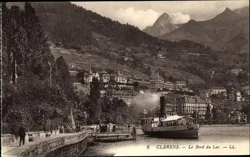 Ak Clarens Montreux Kanton Waadt, Le Bord du Lac