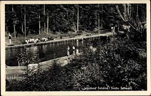 Ak Schöna Reinhardtsdorf Sächs. Schweiz, Waldbad