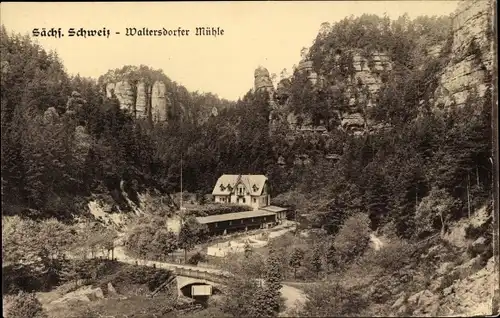 Ak Porschdorf Bad Schandau an der Elbe, Waltersdorfer Mühle