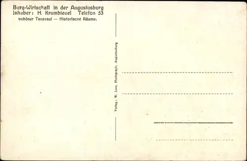 Ak Augustusburg im Erzgebirge, Teilansicht mit Schloss