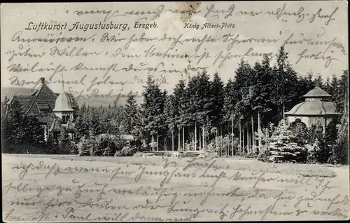 Ak Augustusburg im Erzgebirge, König Albert-Platz