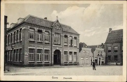 Ak Goes Zeeland Niederlande, Vlasmarkt