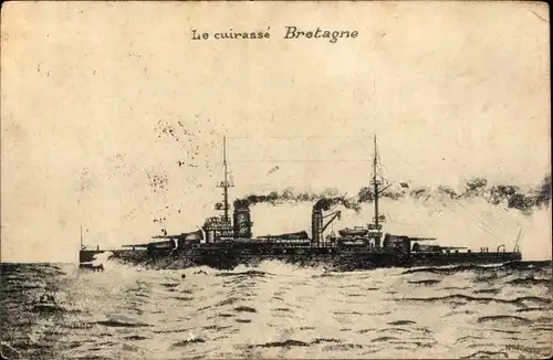Ak Französisches Kriegsschiff, Le Cuirassé Bretagne