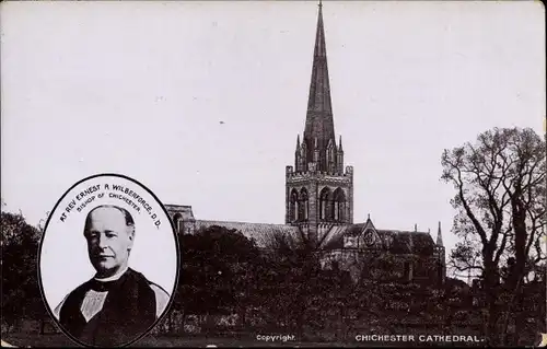 Ak Chichester West Sussex England, Cathedral, Portrait Rev. Ernest R. Wilberforce