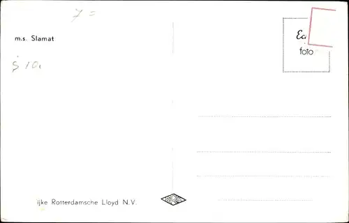 Ak MS Slamat, Koninklijke Rotterdamsche Lloyd