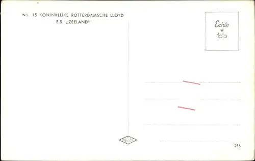 Ak SS Zeeland,  Koninklijke Rotterdamsche Lloyd, KRL, Frachtschiff