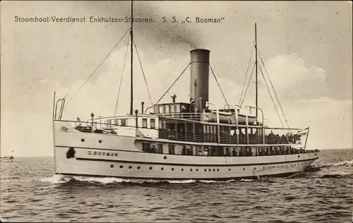 Ak Stoomboot Veerdienst Enkhuizen Stavoren, SS. C. Bosman