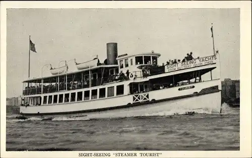 Ak Steamer Tourist, Besichtigung der Manhattan-Inseln vom Battery Park aus