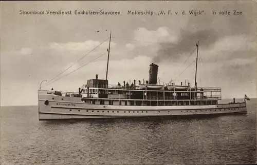 Ak Stoomboot Veerdienst Enkhuizen Stavoren, Motorschip W. F. v. d. Wijck