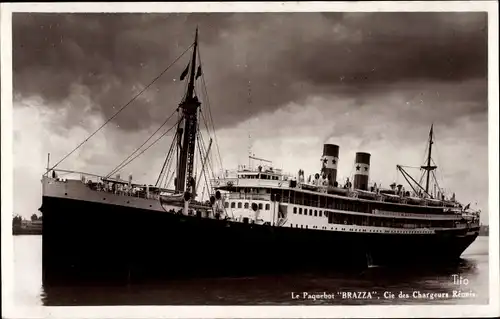 Ak Dampfer Brazza, Compagnie des Chargeurs Réunis