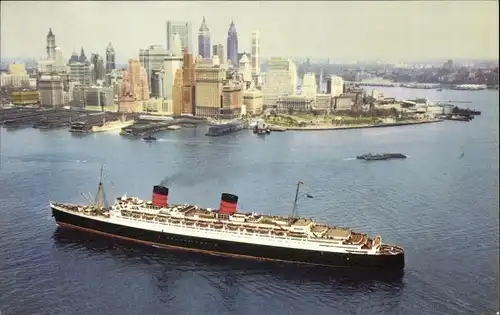 Ak RMS Queen Elizabeth, Cunard Line, New York