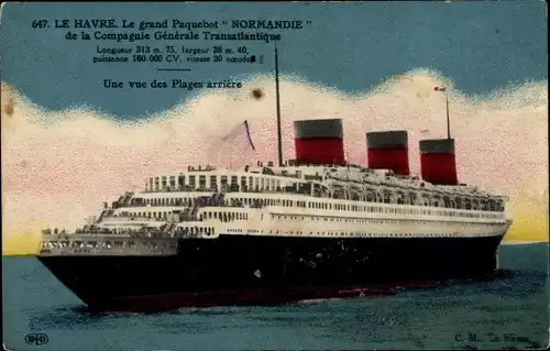 Ak Le Havre, The Great Normandy Liner, CGT