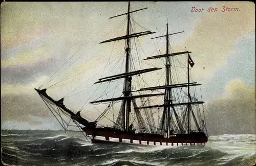 Ak Segelschiff, Vor dem Sturm