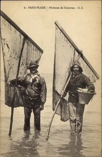 Ak Le Touquet Paris Plage Pas de Calais, Pecheurs de Crevettes