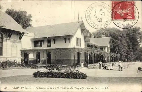 Ak Le Touquet Paris Plage Pas de Calais, Casino de la Foret, Chateau du Touquet, Cote du Parc