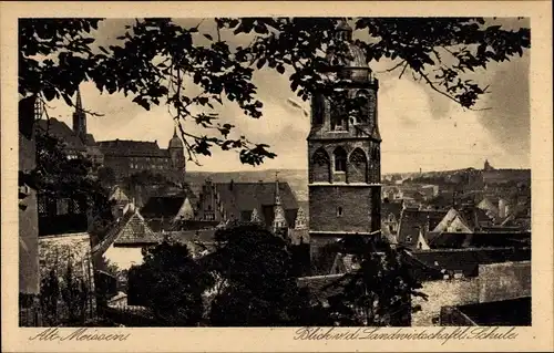 Ak Meißen an der Elbe, Blick von der Landwirtschaftlichen Schule