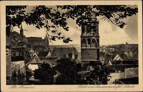 Ak Meißen an der Elbe, Blick von der Landwirtschaftlichen Schule