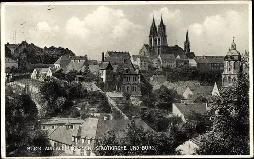 Ak Meißen in Sachsen, Blick auf Altstadt, Stadtkirche und Burg