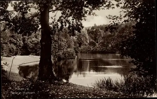 Ak Plauen im Vogtland, Partie im Stadtpark
