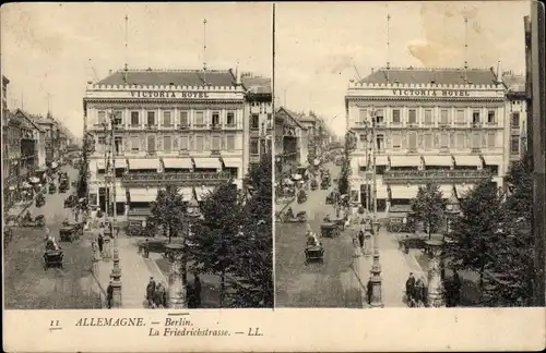 Stereo Ak Berlin Mitte, Friedrichstraße, Victoria Hotel