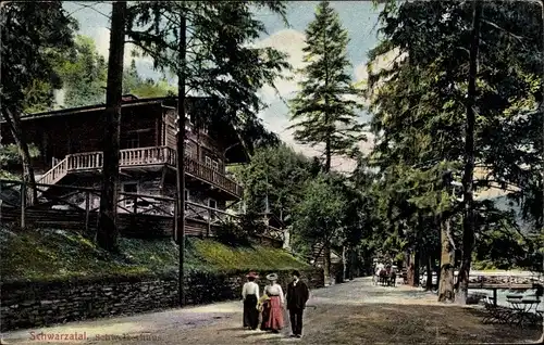 Ak Schwarzburg in Thüringen, Schweizerhaus im Schwarzatal