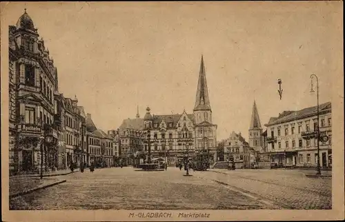 Ak Mönchengladbach am Niederrhein, Marktplatz