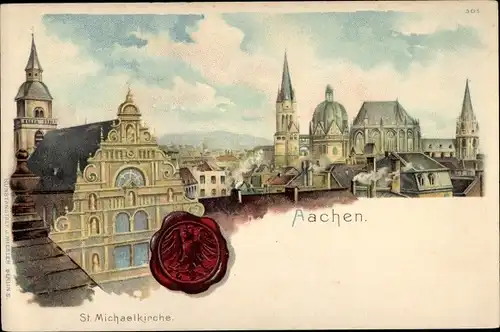 Litho Aachen in Nordrhein Westfalen, St. Michaelkirche, Siegel