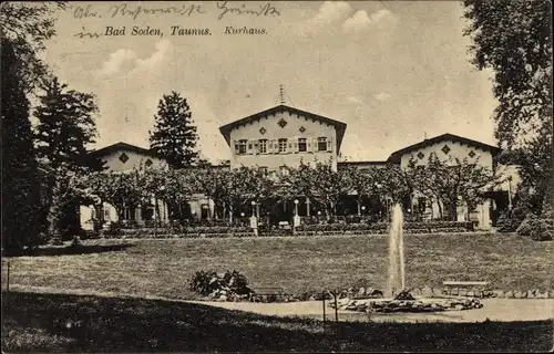 Ak Bad Soden am Taunus Hessen, Kurhaus, Brunnen