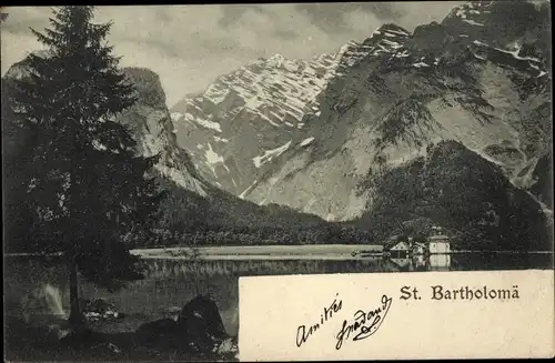 Ak Sankt Bartholomä Schönau am Königssee, Panorama, Berge